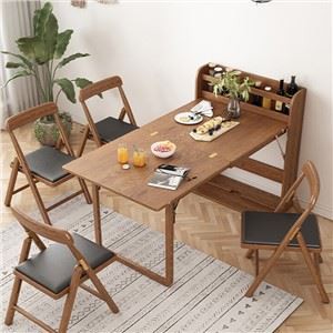 Mesa de madeira maciça dobrável