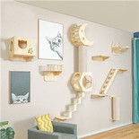 Prateleiras de escalada de gatos montados na parede